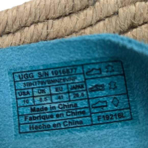 UGG Mila Suede Leather Gladiator Espadrille Sandals NEW Womens 10 Blue Open Toe - Picture 9 of 10